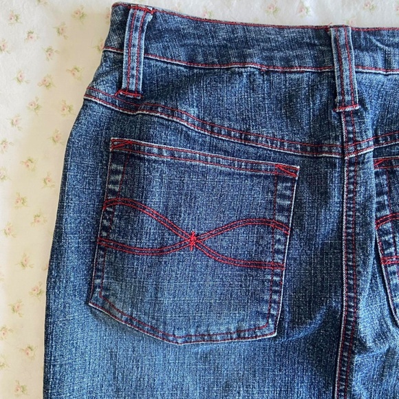 y2k 2000s contrast stitch denim mini skirt 💕 - Picture 7 of 8